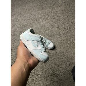 Size 10c-Nike Dunk Low White/Glacier Blue Toddler Baby Sneakers Shoes FB9107-105